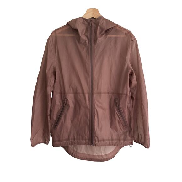 Lululemon Sheerjoy Pink Full Zip Waterproof Hooded Jacket Women's 8 Lightweight - Picture 2 of 16